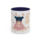 Let It Snow I Have Coffee Mug — Cute Girl Drinking Coffee Accent Ceramic Mug (11oz)
