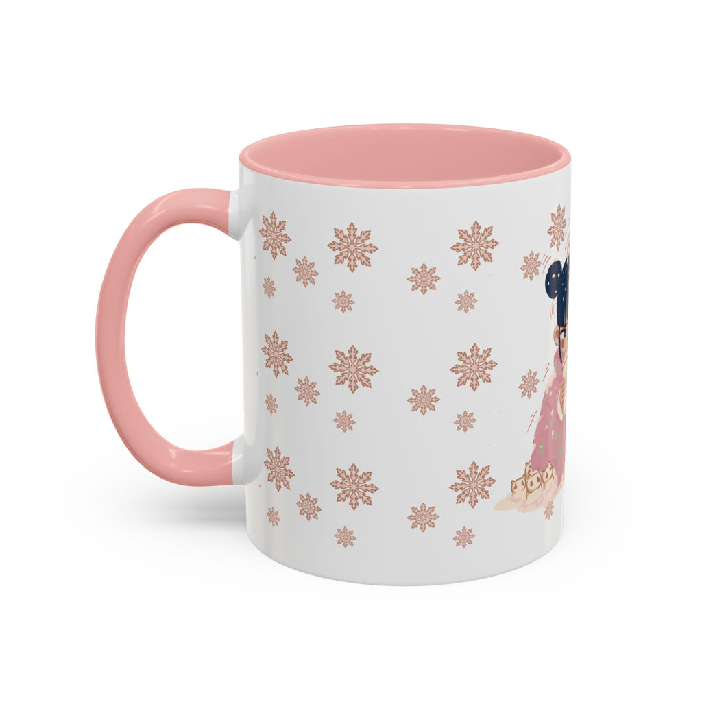 Let It Snow I Have Coffee Mug — Cute Girl Drinking Coffee Accent Ceramic Mug (11oz)