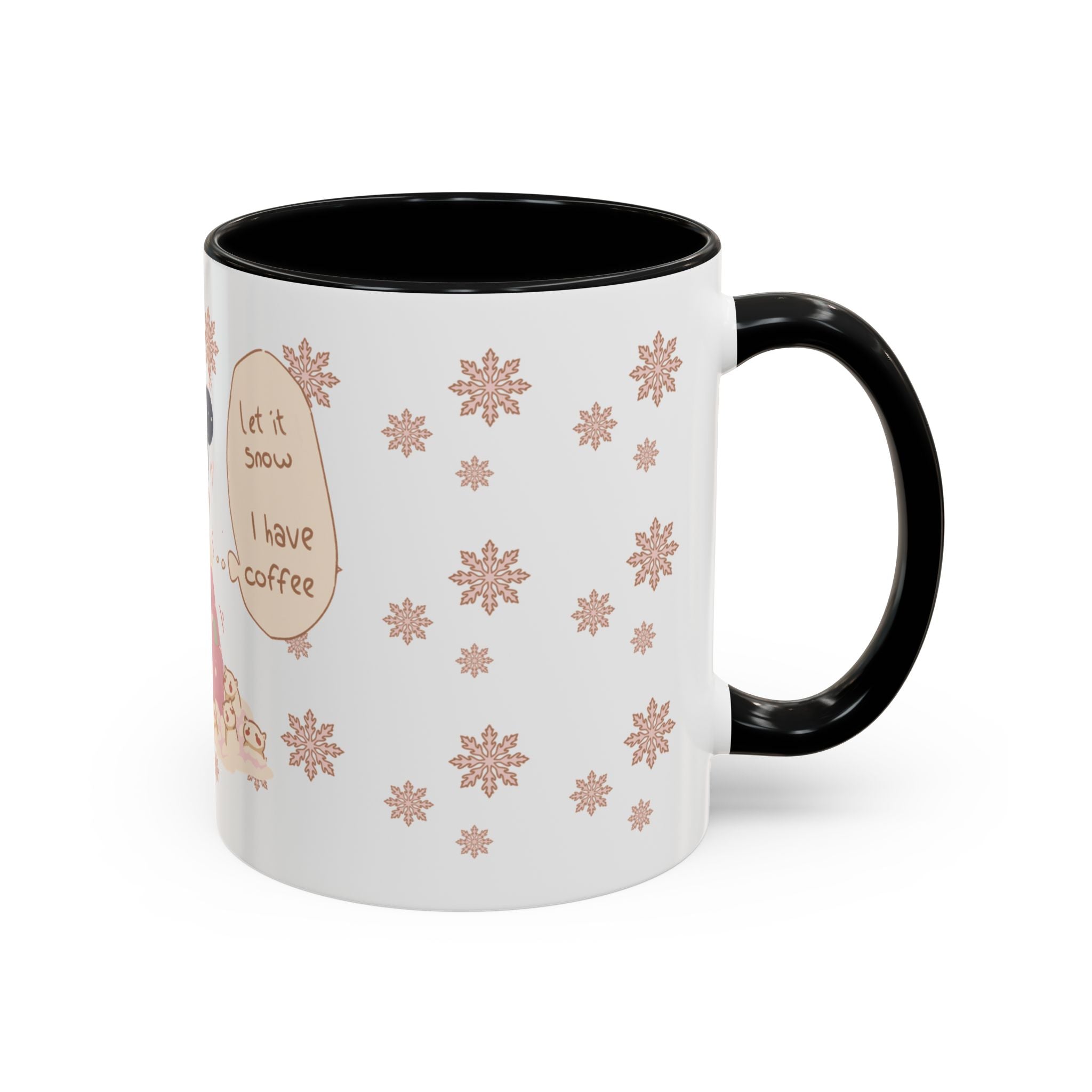 Custom Accent Coffee Mug — Personalized Text Black-Trim Ceramic Mug (11oz & 15oz)